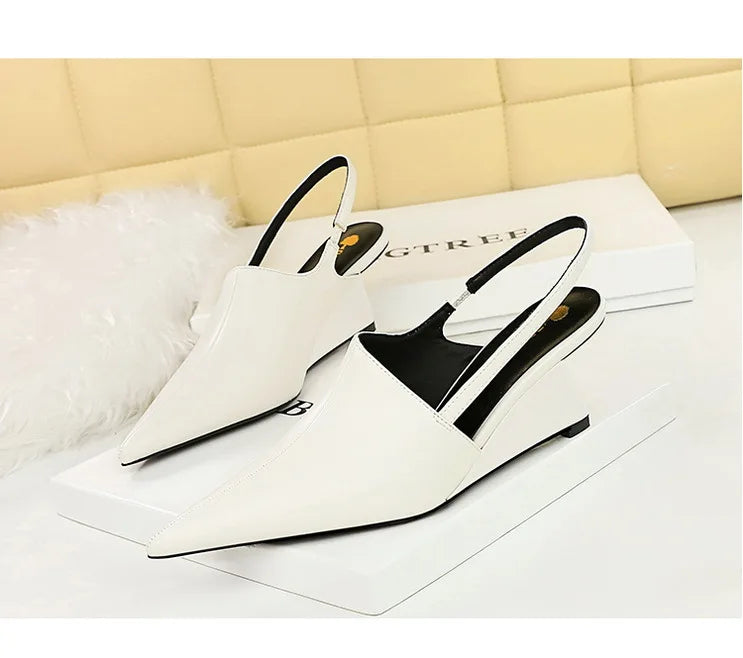 Designer Wedge Heel Sandals – Pointed Toe Women's Pumps