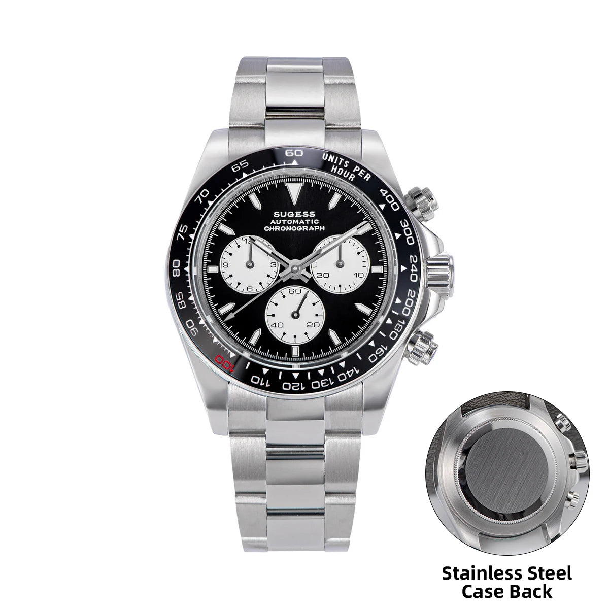 Sugess Panda Chronograph 39mm Automatic Watch