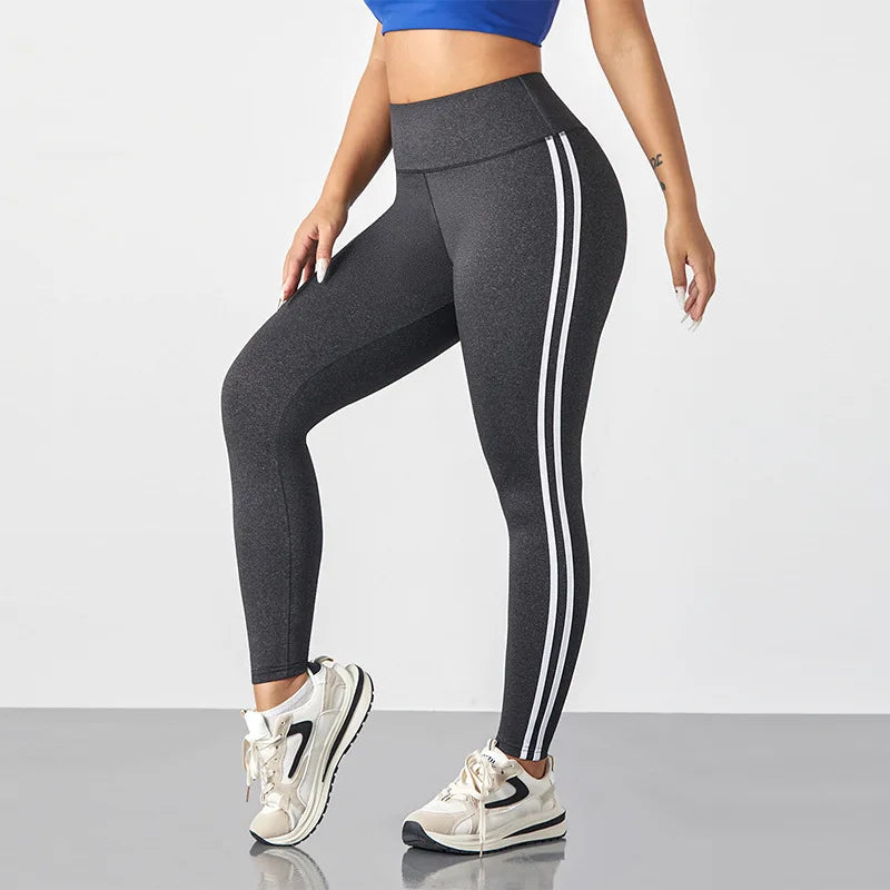 High-Waist Side Stripe Performance Leggings