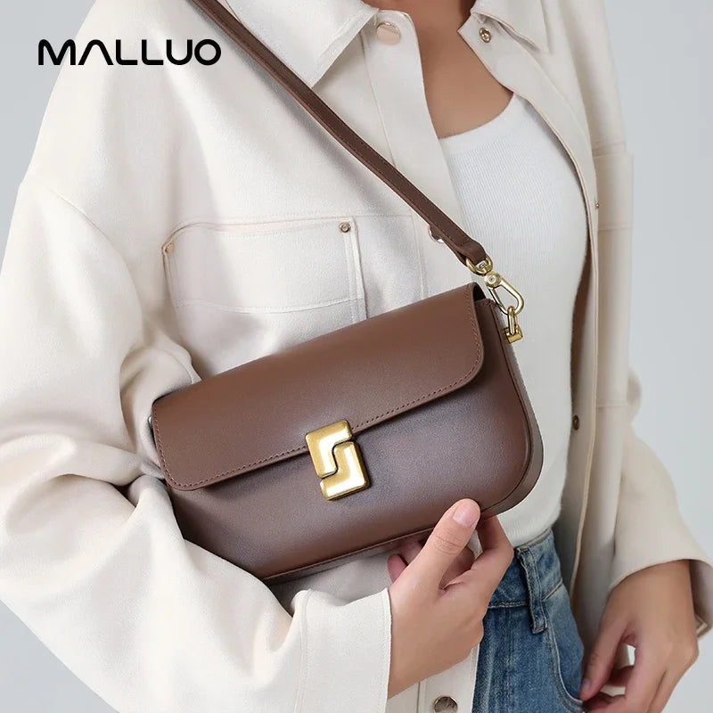 Women’s Split Leather Shoulder Bag Trend Brand Small Square Bags Luxury Designer Handbag Messenger bag for Female