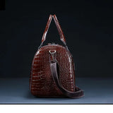 2024 New Cow Genuine Alligator Leather Travel Bags Luxury Men Large Capacity Portable Male Shoulder Bags Brand Travel Duffle Bag