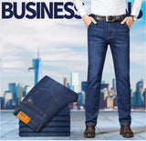 Men's Classic Straight-Leg Denim Jeans | Blue & Black