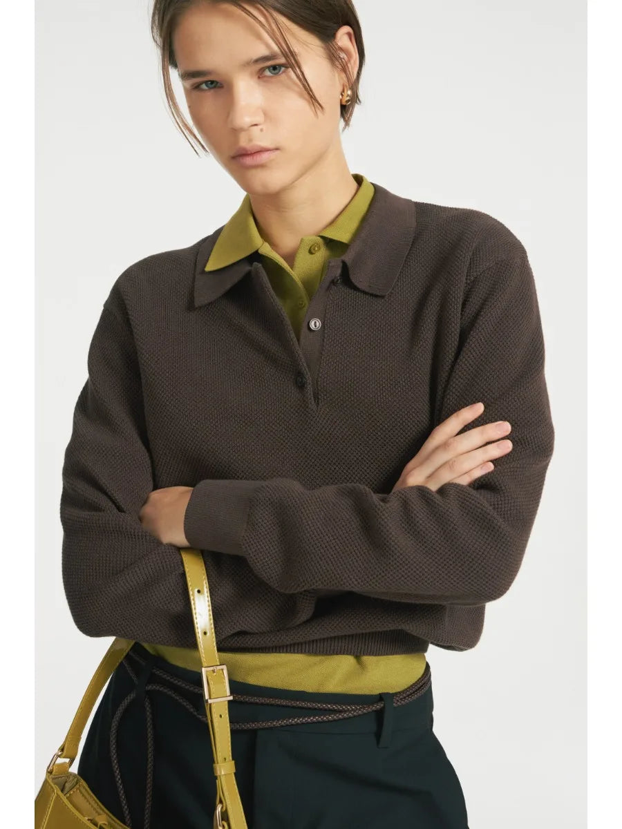Hirsionsan Winter Thick Women Knitted Suits Soft 2 Pieces soft Female Sets Polo Neck Sweater & Wide Leg Pants Knitted Outfit