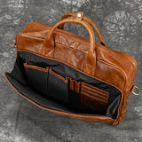 Men Briefcase Genuine Leather Laptop Bag 14 15.6" PC Doctor Lawyer Computer Bag Cowhide Male Briefcase Leather Men Business Bag