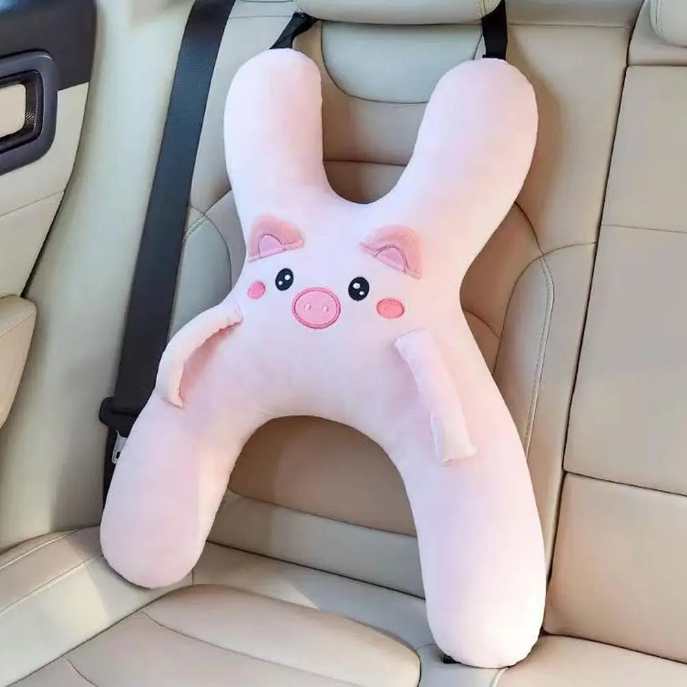 Car Seat Safety Neck Pillow Cute Children's Headrest Lumbar Support Anti Pinch Neck Cute Cartoon Sleeping Pillow