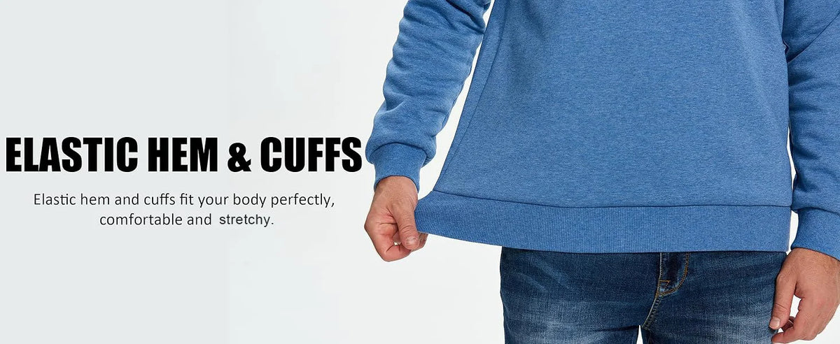 TACVASEN Winter Thicken Fleece Crewneck Sweatshirt Mens Warm Sherpa Lined Heavy Winter Pullover Basic Tops Shirts No Hood Hoodie