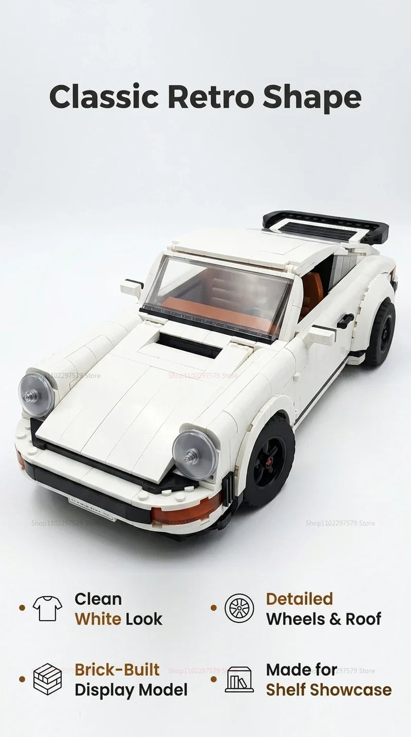 1458PCS Retro Car Building Blocks Set 2in1 Race Car Classic Car STEM Toy forTeens Adults Creative DIY Gift for  Christmas
