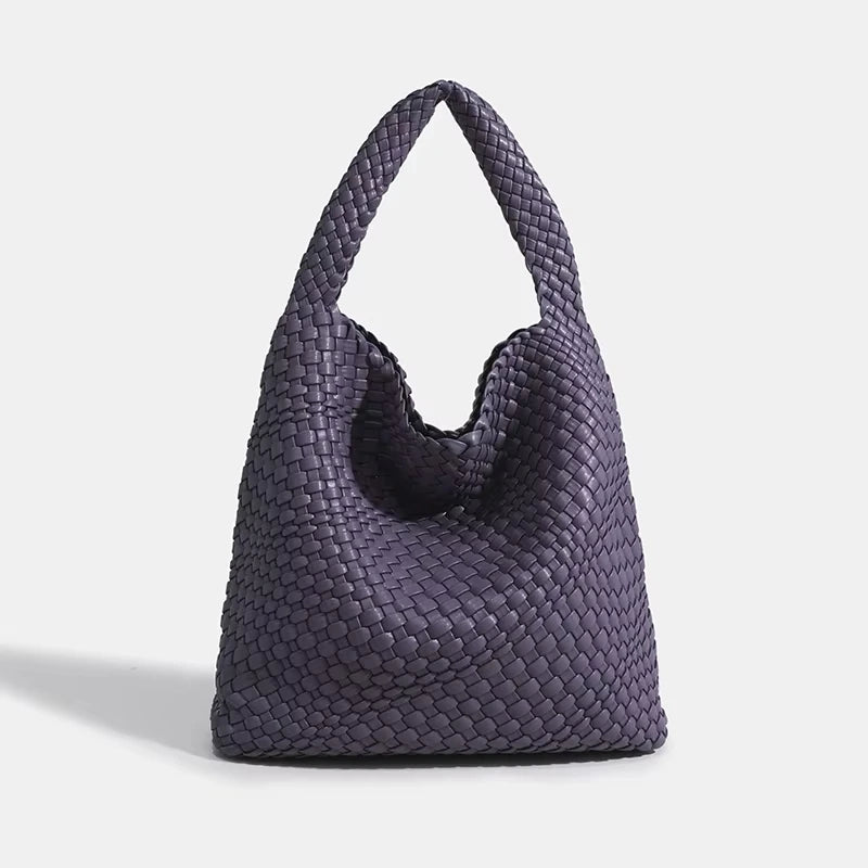 Shoulder bag Woven Bag for Women Europe and the United States popular PU leather soft fabric women underarm bag