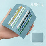 Ultra Thin Genuine Leather Card Holder 8 Slots Mini Wallet Slim Credit Card Case for Men Women