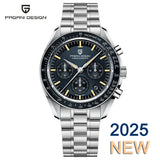 PAGANI DESIGN New Luxury Moon Quartz Watches For Men Stainless steel Luminous waterproof Sports Chronograph Man 2026 Retro Watch