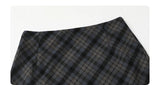 CHIC VEN Women Long Skirt Casual New Sweet Cool Style High Waist Slit Plaid Half Skirt Straight Tube Skirts Spring Autumn 2024