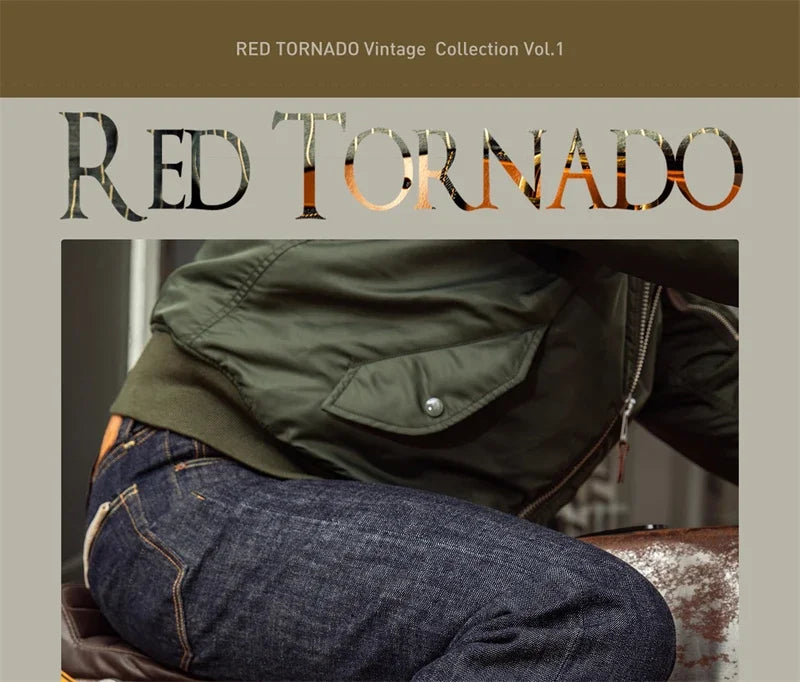Red Tornado 14oz Selvedge Denim — Loose Straight Jeans