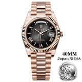 PAGANI DESIGN DD40 Luxury Rose Gold Automatic Watch Men Japan NH36A Mechanical Wristwatch Men Stainless steel Waterproof Watches