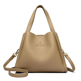 Genuine Brand Sturdy Durable Soft Leather Top-handle Bags Female Handbags Women 3 Layer Shoulder Crossbody Totes Messenger Bag