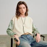 Women's Layered-Look Patchwork Sweatshirt
