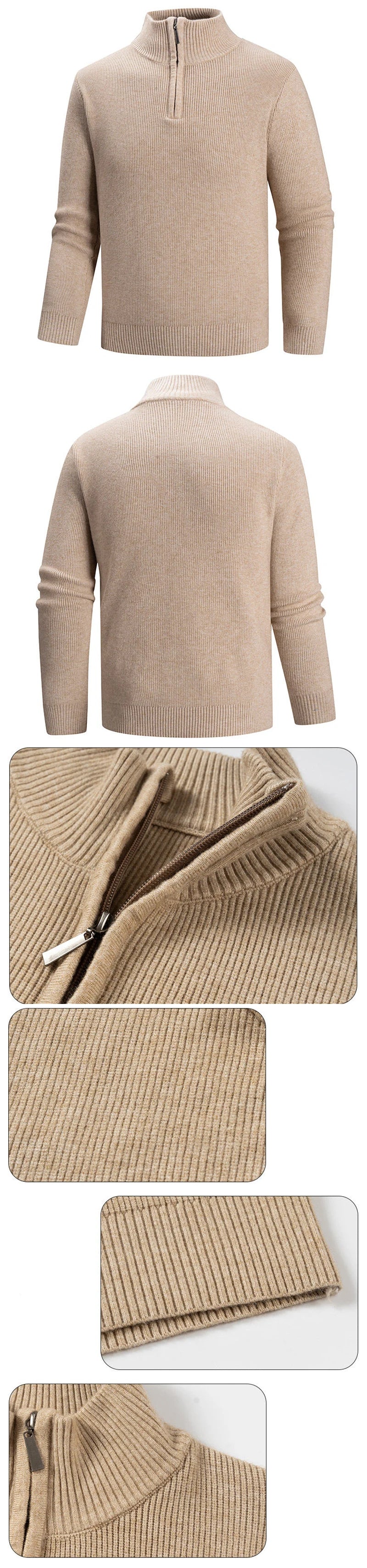 Men's Quarter-Zip Long Sleeve Sweater