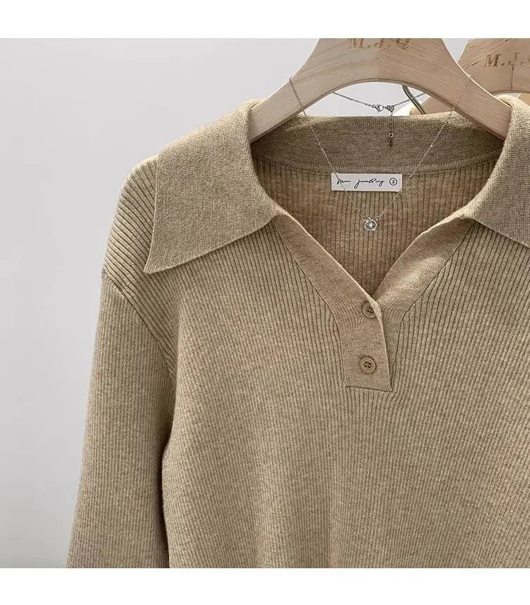 Women's Polo Collar Knit Sweater