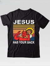 Jesus Has Your Back | Jiu Jitsu Retro Christian Tee
