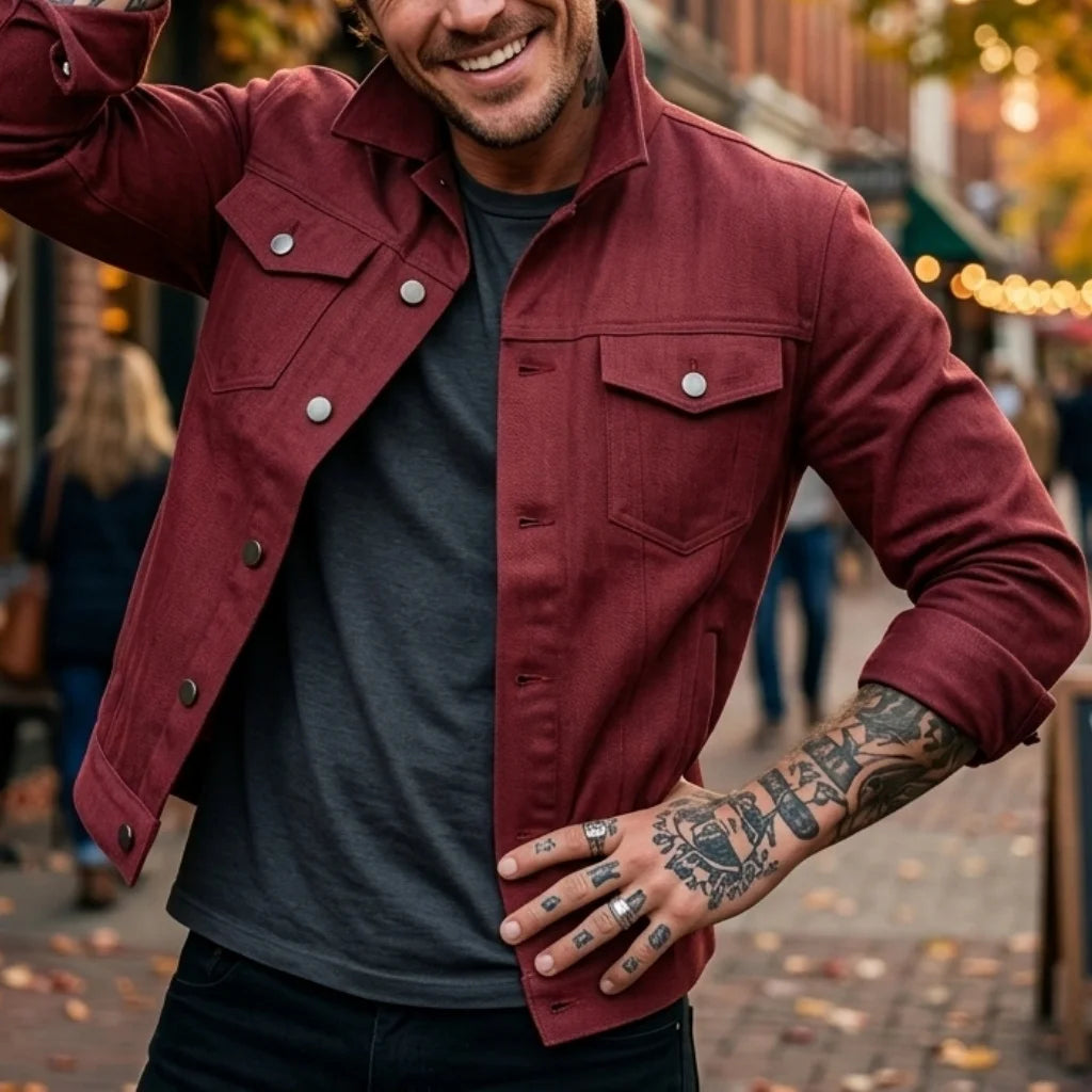 Men's New Denim Jacket Workwear Street Comfortable Denim Jacket Multi-pocket Design Denim Menswear Top Coat