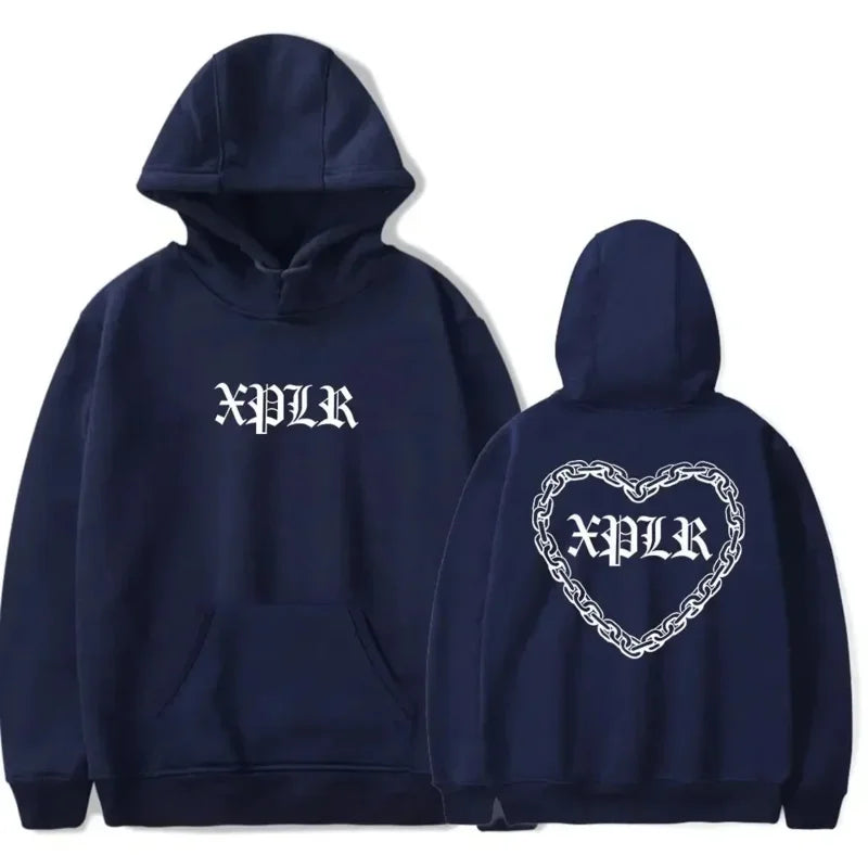 Sam and Colby XPLR Men's and Women's Hooded Sweatshirt Long sleeved Casual Hoodie Warm Street Clothing Top Winter