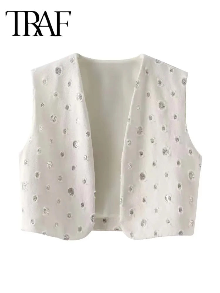 Elegant Sequin Skirt Sets For Women 2 Pieces Shinny Sleeveless Vest Women Suits 2024 Summer Fashion Zipped Skirts Set