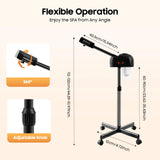 750ml Ozone Facial Steamer Height Adjustable Sprayer 360° Rotatable Movable Skin Care Equipment for Salon Beauty Spa White/Black