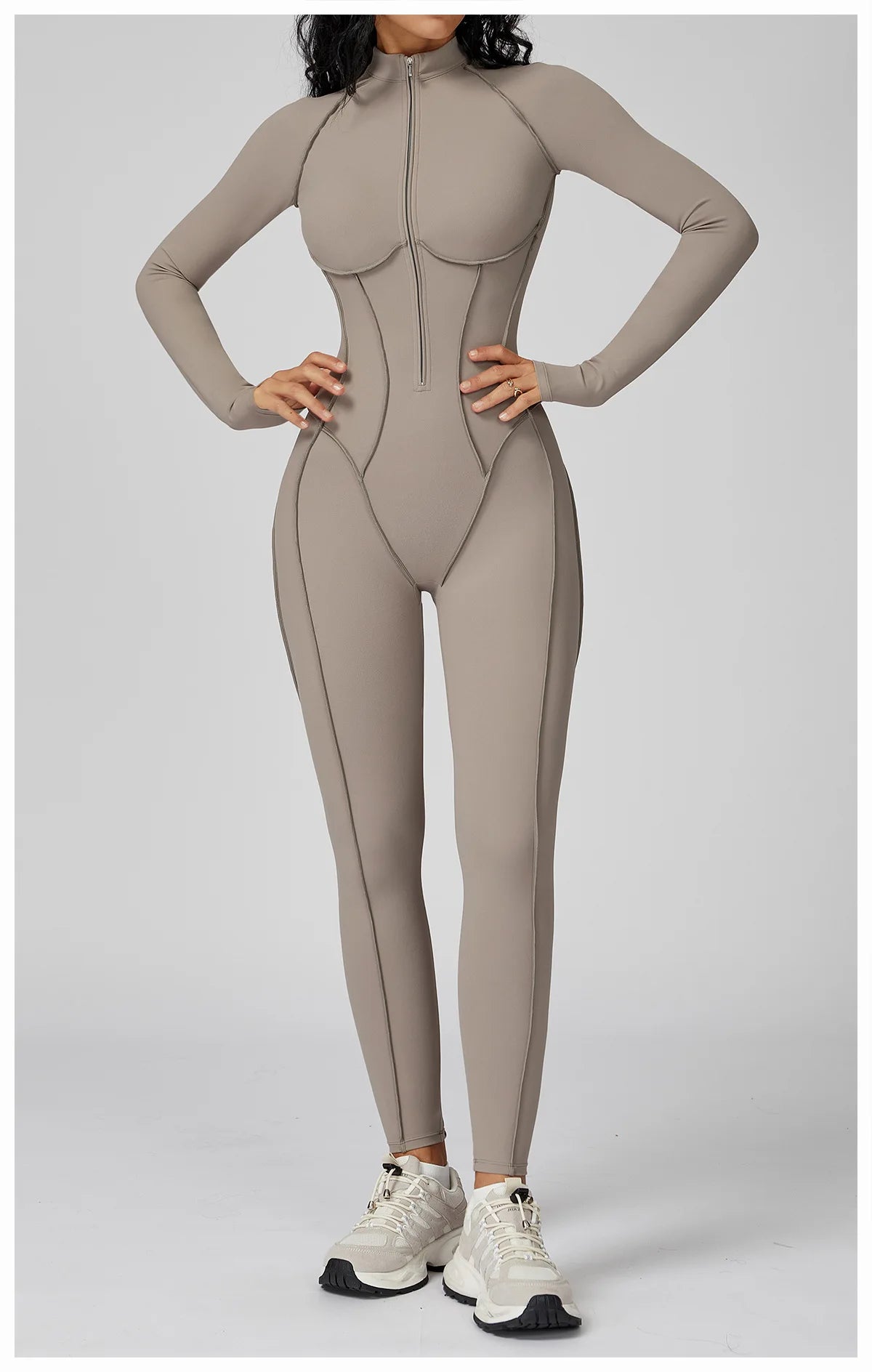 Long-Sleeved Performance Yoga Bodysuit