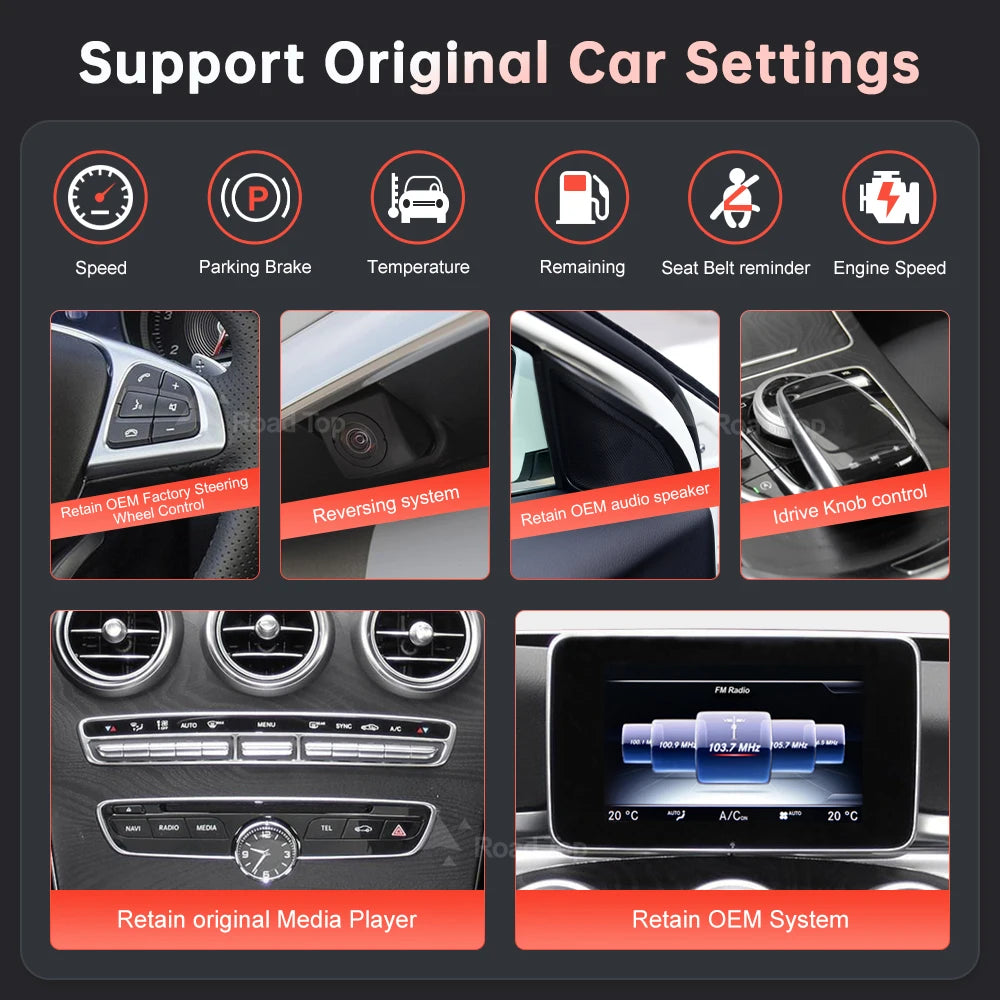 Mercedes-Benz NTG5.0 Wireless CarPlay & Android Auto Screen