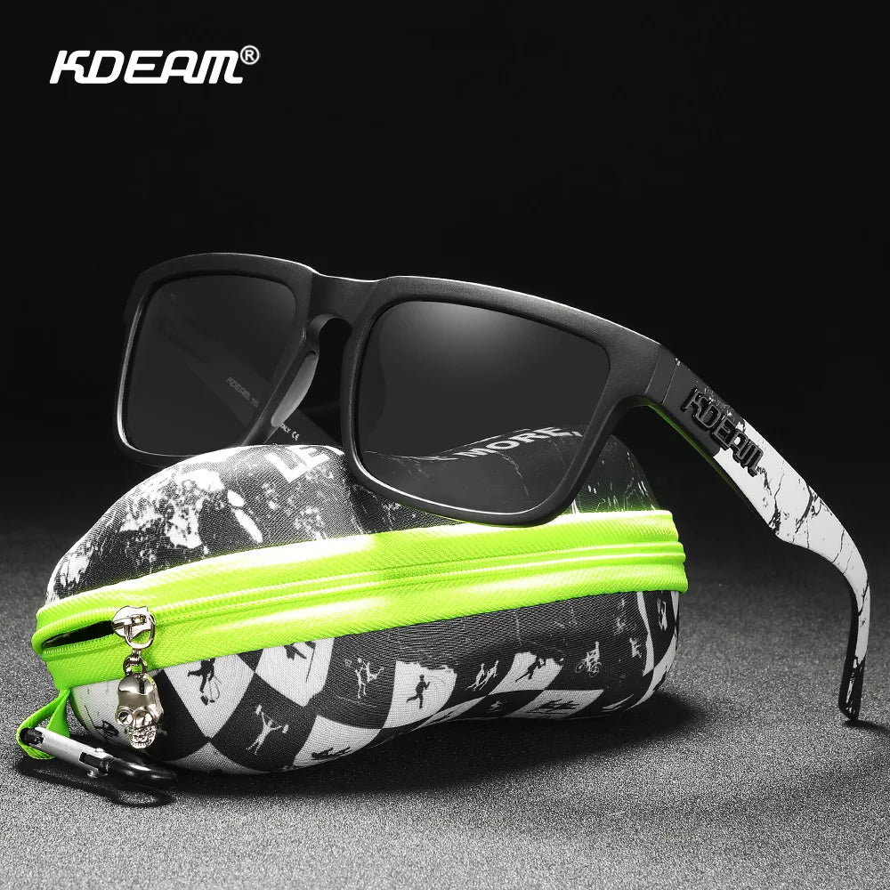 KDEAM All Black Men's Sunglasses Polarized And UV400 Protection Lens Driving Fishing Glasses Mirror With Complete Package
