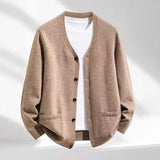 Men’s V-Neck Button Cardigan with Pockets
