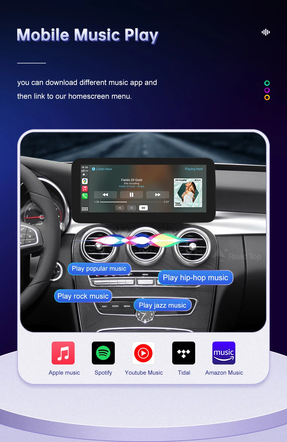 Linux CarPlay Screen for Mercedes-Benz W205 GLC V-Class | Wireless Android Auto
