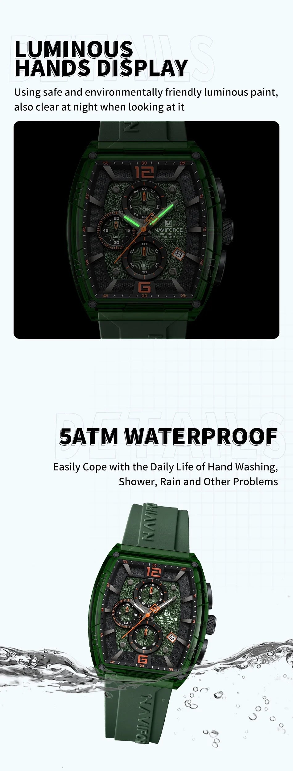Men’s Waterproof Quartz Watch - Silicone Sport Strap