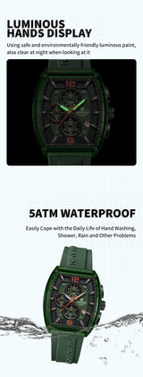 Men’s Waterproof Quartz Watch - Silicone Sport Strap