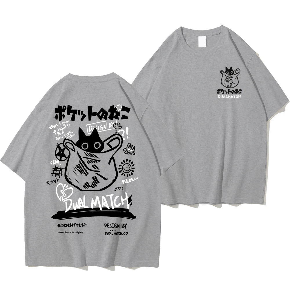 Kawaii Cat Harajuku Streetwear Tee