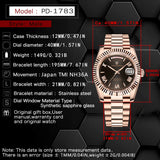 PAGANI DESIGN 2026 New Luxury Rose Gold DD40 Automatic Watch For Men NH36A Mechanical Wristwatch Men Stainless steel Waterproof
