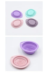 USA-Made Foldable Silicone Makeup Brush Cleaner & Powder Puff Washing Bowl