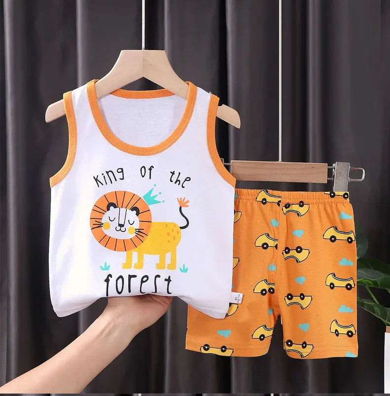 Kids' Summer Cotton 2-Piece Vest Set