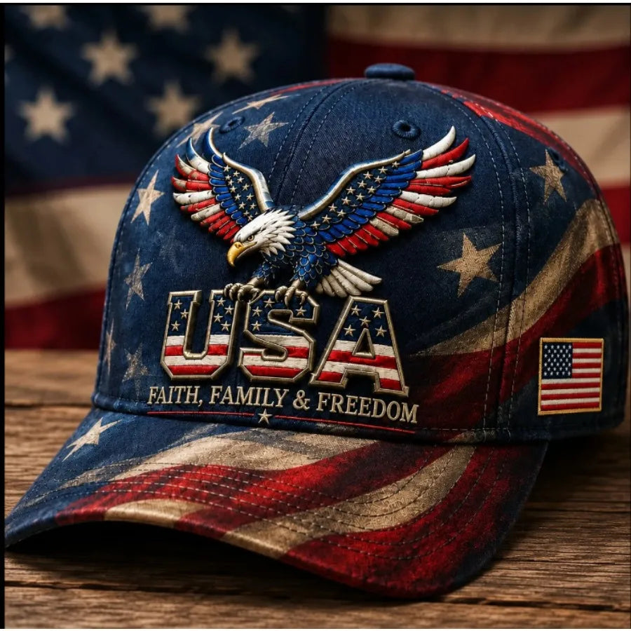 Unisex US Flag Embroidered Baseball Cap | Adjustable Mesh Hat
