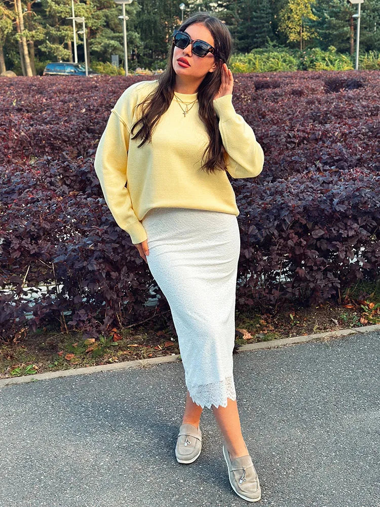 Elegant Lace Maxi Skirt – Women's Floral Pencil Skirt
