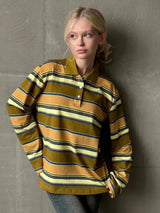 Vintage Striped Oversized Polo Shirt
