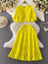 Elegant Crochet Embroidery 2-Piece Set