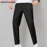 Breathable Men's Casual Pants Quick Dry Straight Elastic Waist Jogger Sweatpants Korean Classic Sport Trousers Plus Size 4XL 5XL