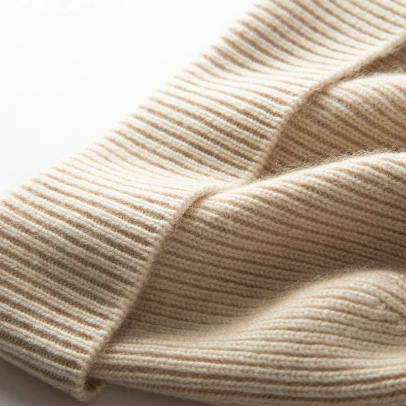 MERRILAMB Men's Pure Cashmere Ribbed Beanie | Soft & Warm