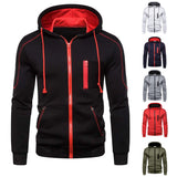 Men's Color Block Fleece Zip-Up Hoodie