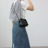 Women's Real Leather Crossbody Bags Luxury Designer Soft Black Shoulder Bag Cowhide Small Size Versatile Fashion Purses