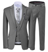 Men’s Slim Fit 3-Piece Patterned Suit