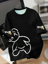 Men's Cartoon Bear Print Breathable T-Shirt