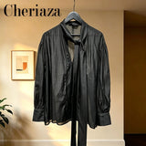 Women Summer Elegant Purple Blouses Shirts Tops 2026 Fashion Solid Loose Bow Blusas Female Elegant Street Top Clothing