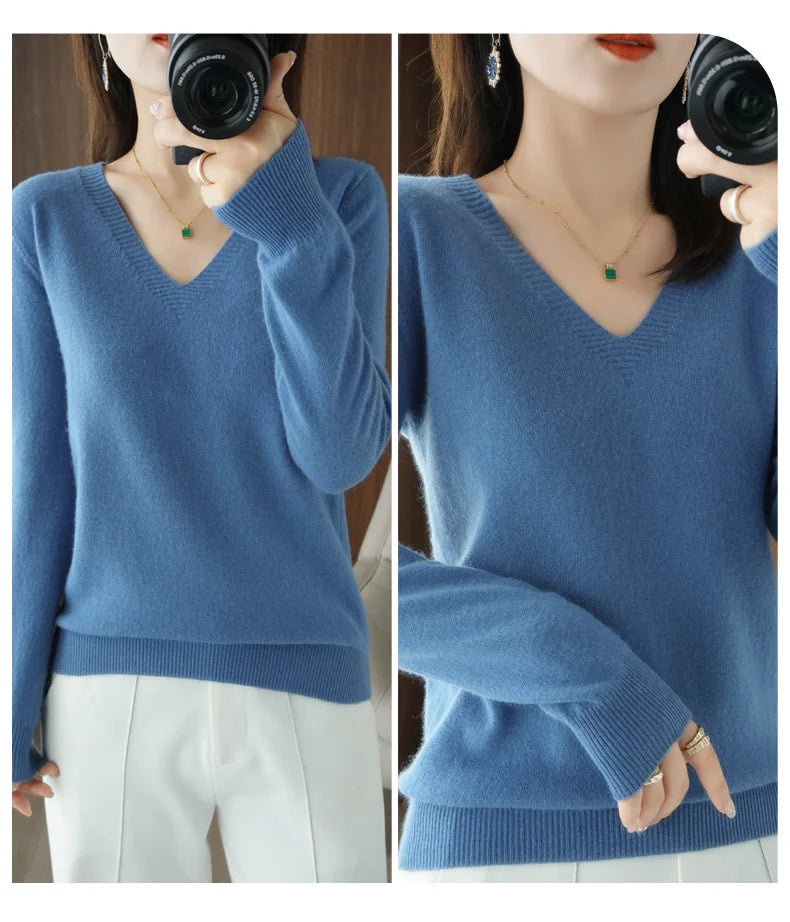 Women’s Lace V-Neck Knit Sweater