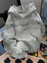 Loose Fit Letter Print Hoodie Men Women Fashion Versatile Pullover Hooded Sweatshirt Autumn Winter New Arrival Daily Casual
